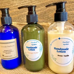 Handmade Lotion Made With Vegan Ingredients, Shea Butter, Jojoba Oil, Calendula Flower, Coconut Oil, Essential Oils, 8oz Pump Bottle