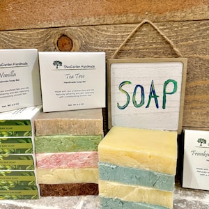 Individually Boxed  Premium Soap Bars, Handcrafted with Raw Natural Ingredients, 3.5 Ounces Medium Large Sized Bar