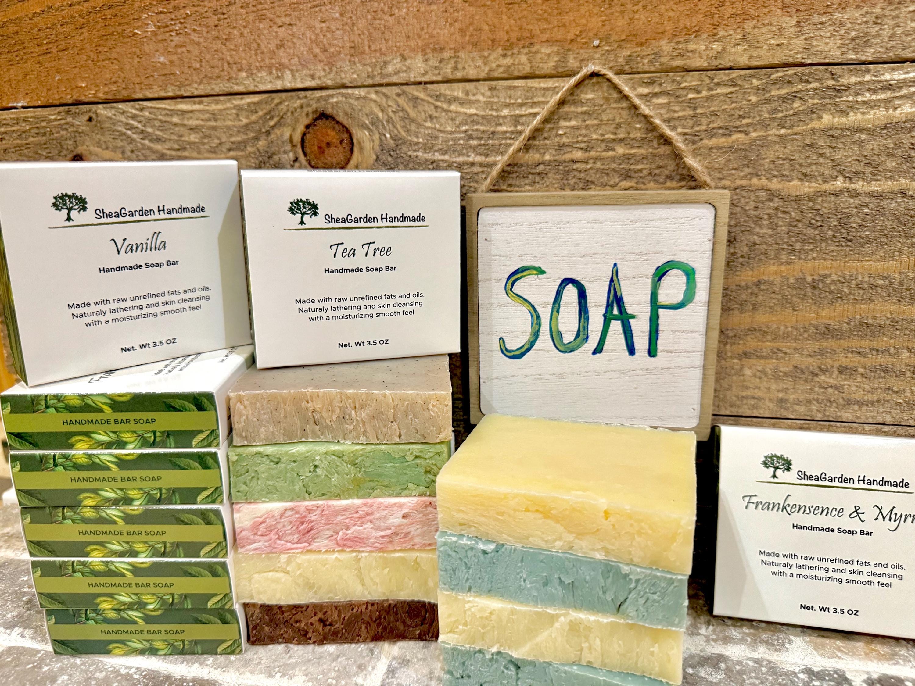 Individually Boxed  Premium Soap Bars, Handcrafted with Raw Natural Ingredients, 3.5 Ounces Medium Large Sized Bar