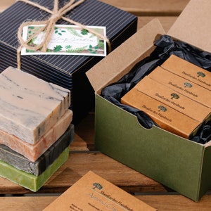 Men’s Gift Box Handmade Exfoliating Bar Soap, Plastic-Free Shipping