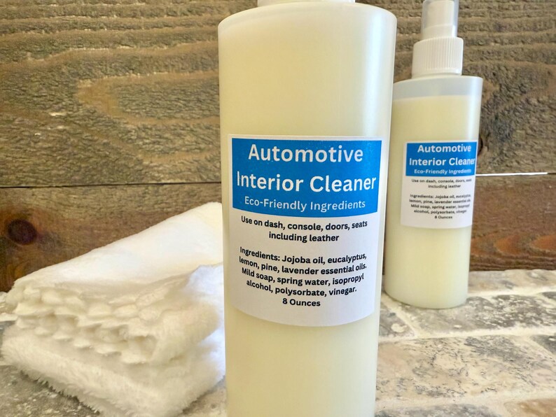 Automotive Interior Spray, Leather, Vinyl, Dash, Essential Oils, Natural Ingredients, No Harsh Chemicals