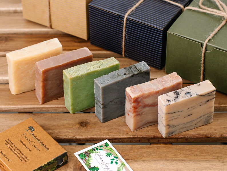 Women’s Gift Box, Variety Soap Bars, Premium Handcut, Natural Herbal Scents, Homemade In USA