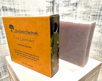Pure Lavender Soap, Eco Friendly, Plastic Free, Handmade, Rustic Vegan Bar Soap