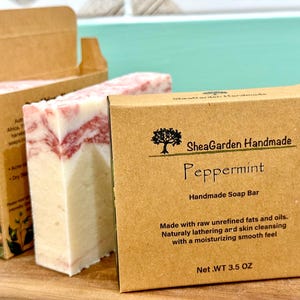 Peppermint Soap Bar, Handmade 3.5 OZ Bar Soap
