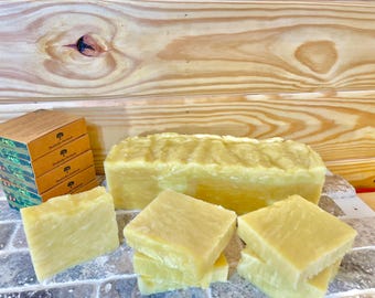 Shea Butter Whole Soap Loaf, Natural Raw Ingredients, Unscented, Sensitive Skin, Precut Or Cut Yourself