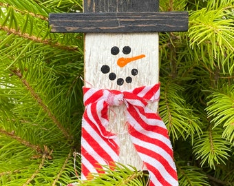 Rustic Snowman Ornament