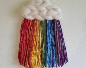 Small Fluffy Rainbow Cloud, Woven Pride Tapestry