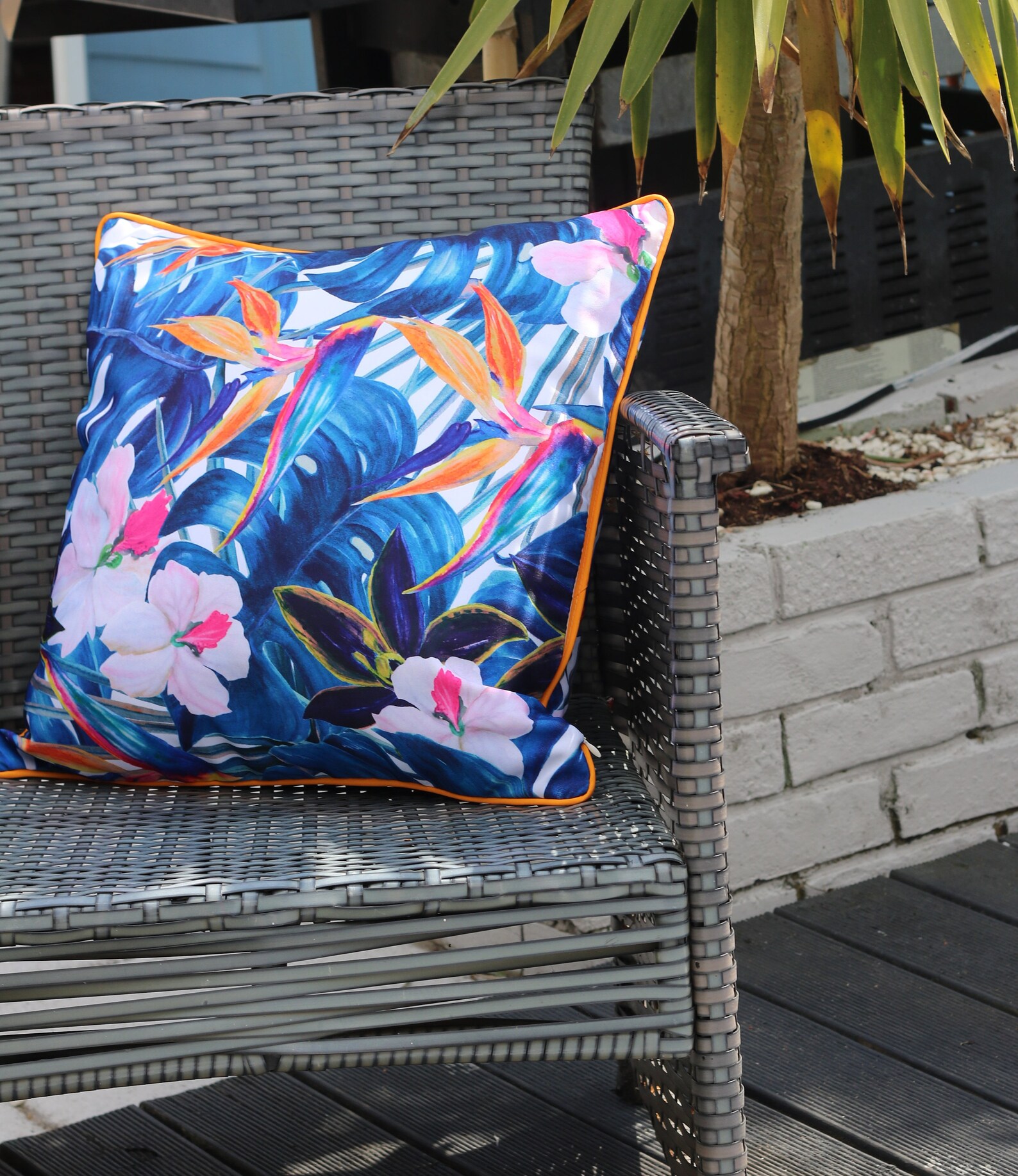 Outdoor Cushion Neon Tropical Palm 50cm by 50cm with Insert Etsy