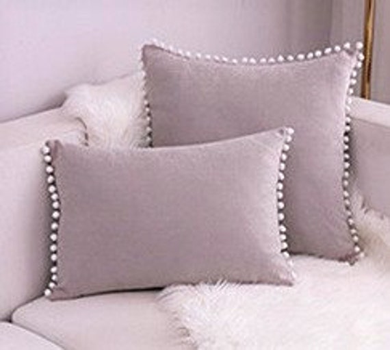 Pom pom cushion grey 2025