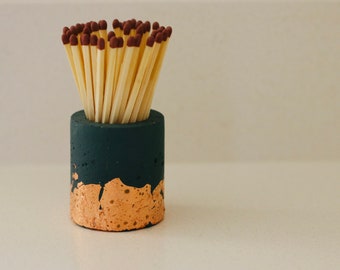 Match holder green and copper concrete