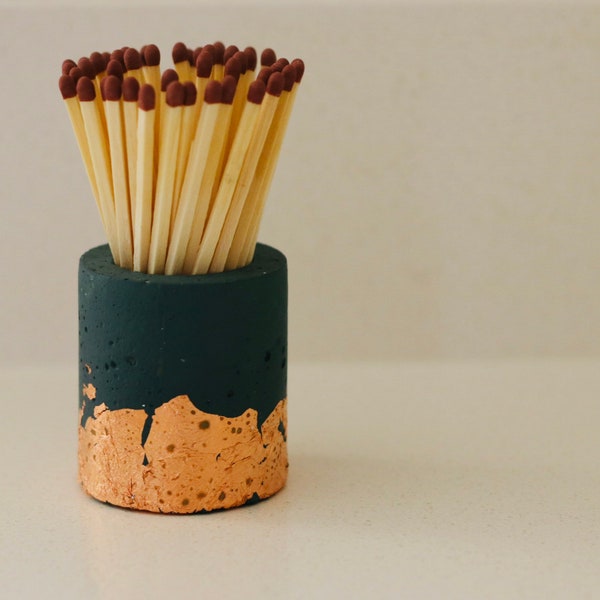 Match holder green and copper concrete
