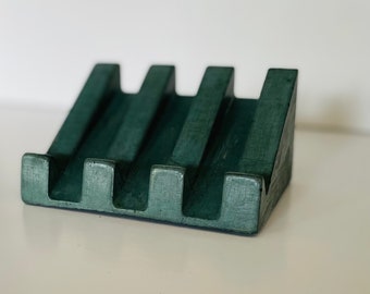 IMPERFECT Slanted Green Concrete Soap Dish