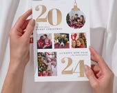 Customizable Family Photo Christmas Card: Canva Holiday Template (Digital Download)