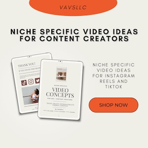 Niche Specific Content Ideas - TikTok Videos - Instagram Reels - Content Creators - UGC Creators - Video Concepts - Video Ideas