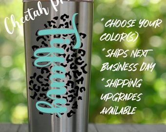 Personalized Cheetah Print Vinyl Decal: Custom Leopard Stickers