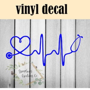 Custom Nurse Vinyl Decal: Stethoscope Car Laptop Sticker