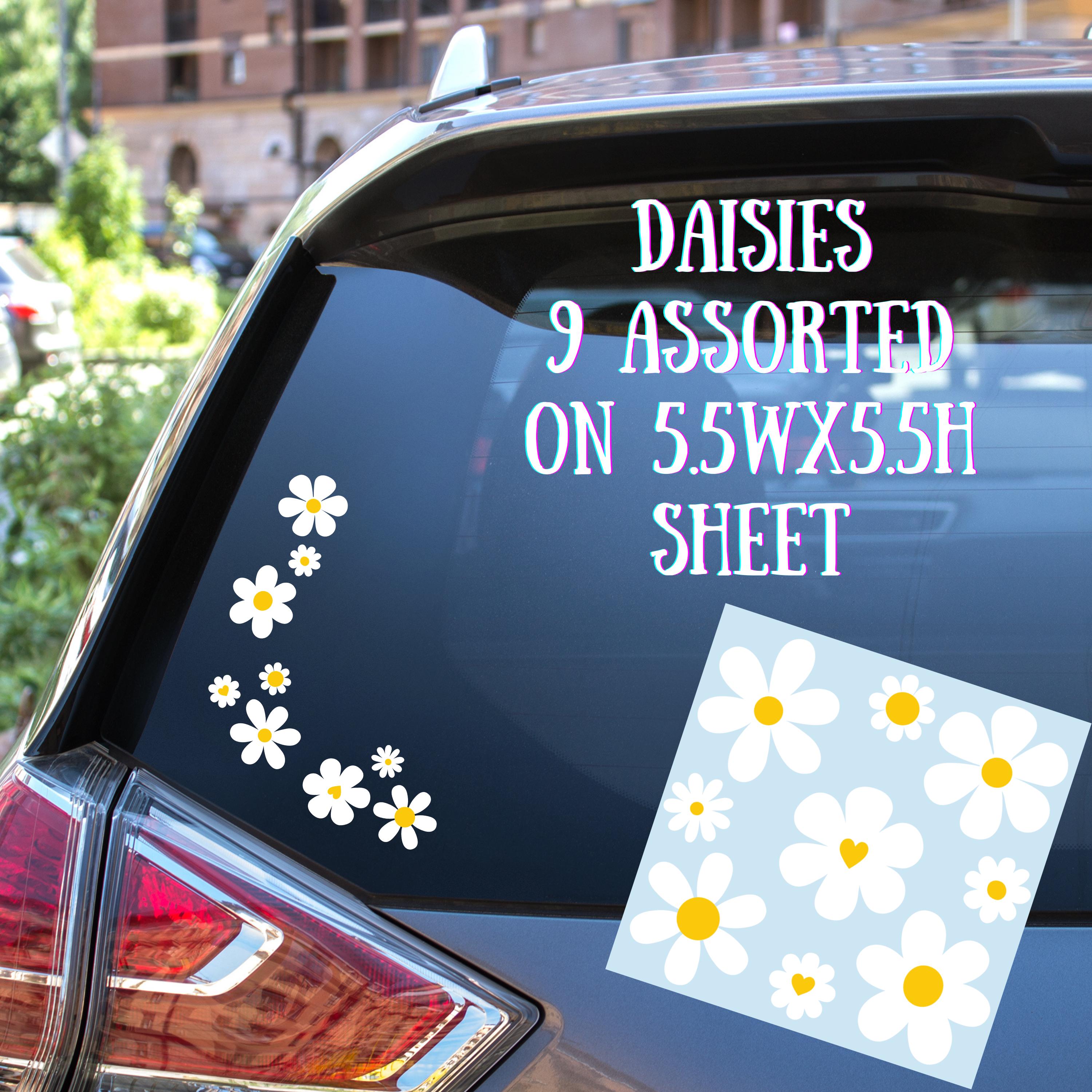 Daisy Vinyl Decal Set • 9 Flower Stickers • Waterproof Car, Laptop ...