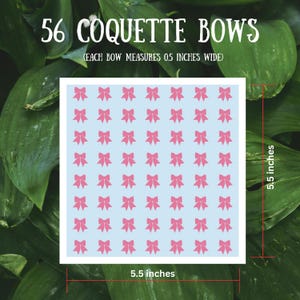56 Mini Coquette Bow Decals • 0.5 Inch Vinyl Stickers for Tumblers, Laptops