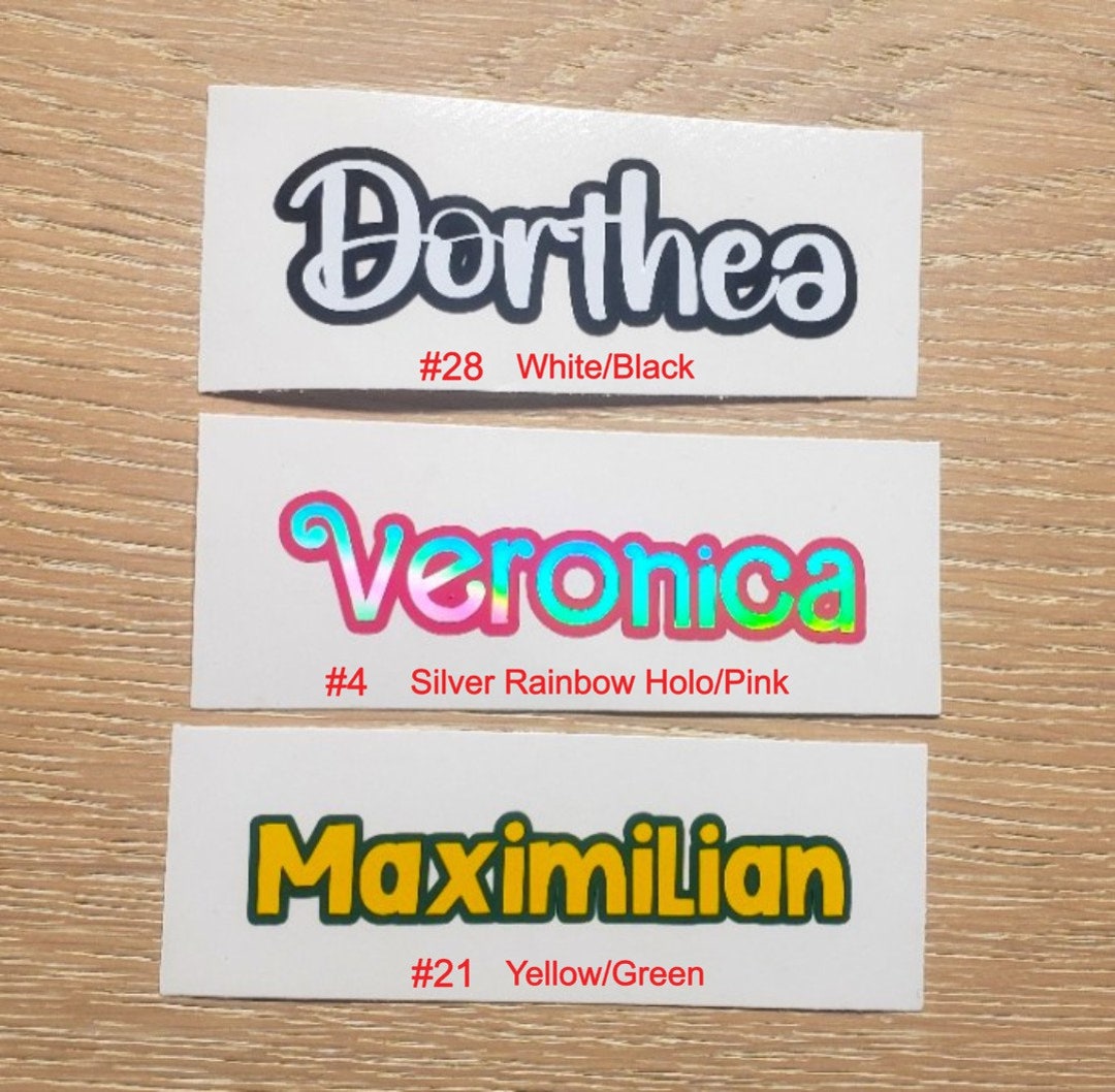 Holographic Name Decal Sticker Custom Vinyl Name Sticker Etsy