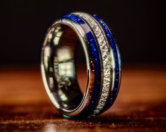 SILBERNER Ehering mit Blauem LAPIS Lazuli, Herrenring Einzigartiger, Silberring, Lapis Lazuli Ring, Herrenring