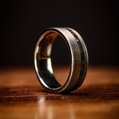 Tungsten Meteorite Ring Mens Wedding Band Tungsten Ring - Etsy