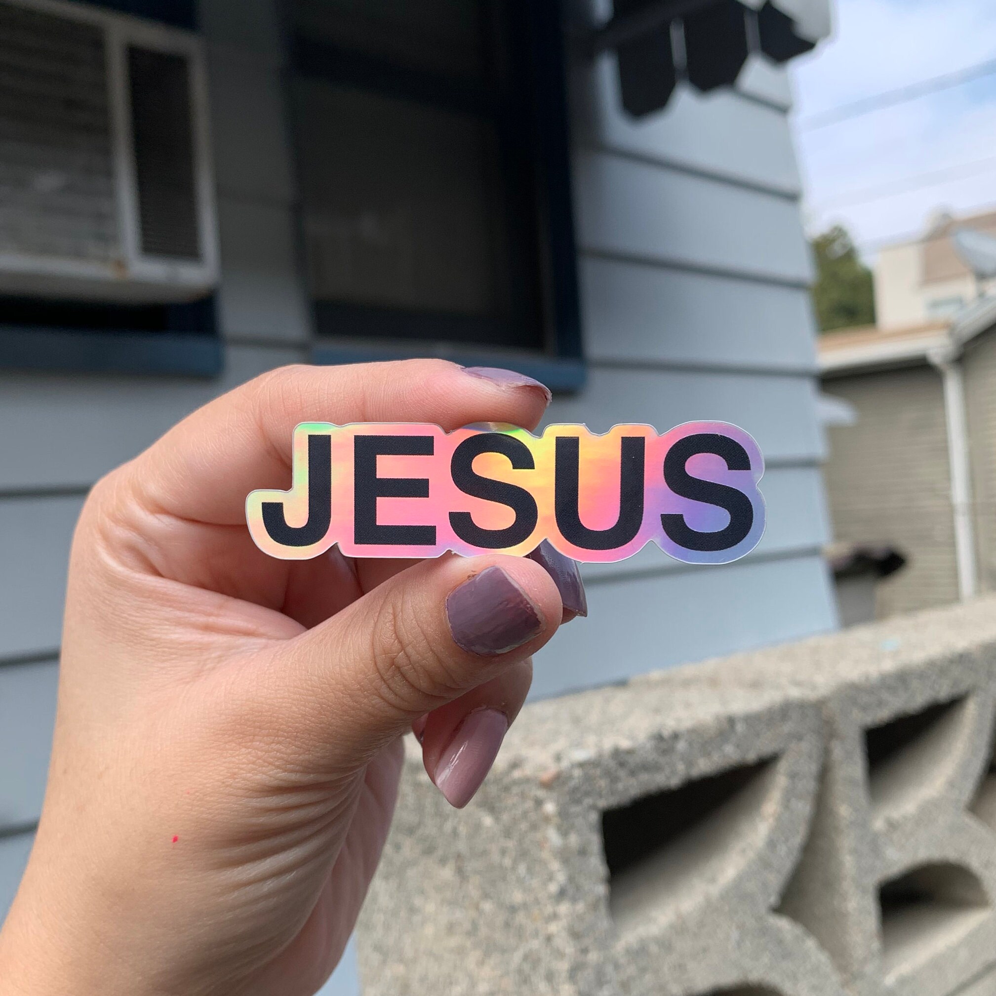 Stickers, Labels &amp; Tags Paper &amp; Party Supplies Jesus Holographic ...