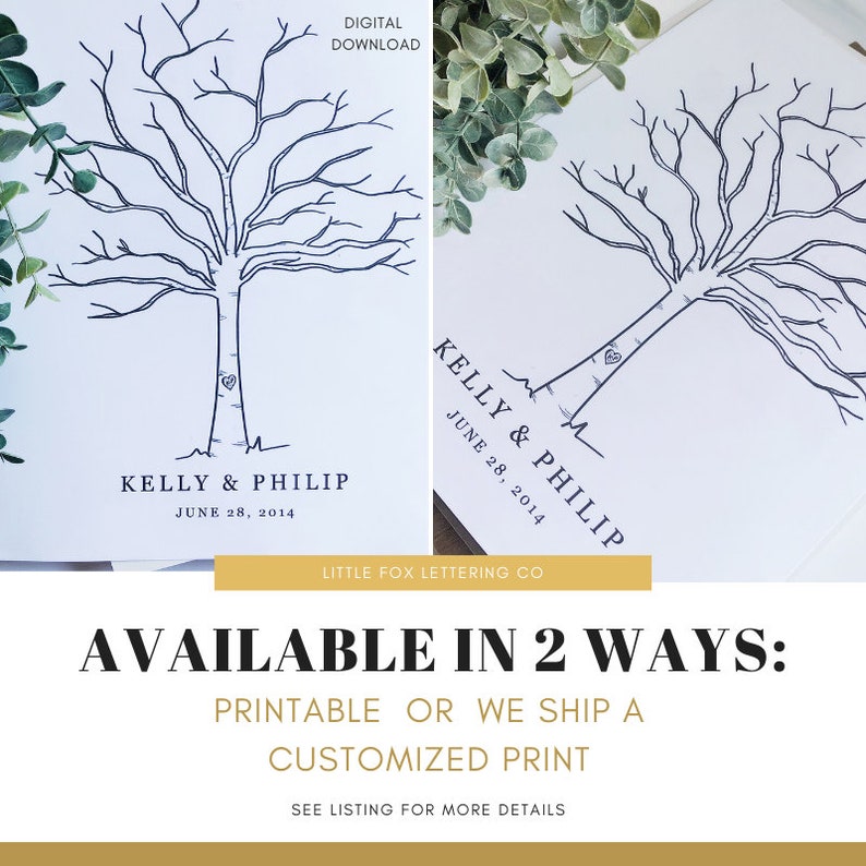 Thumbprint Guest Book Printable Thumbprint Tree Wedding | Etsy