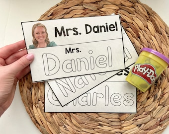 Editable Student Name Play-doh Work Mats, name practice, fine motor, teacher supplies, back to school, instant download, printable