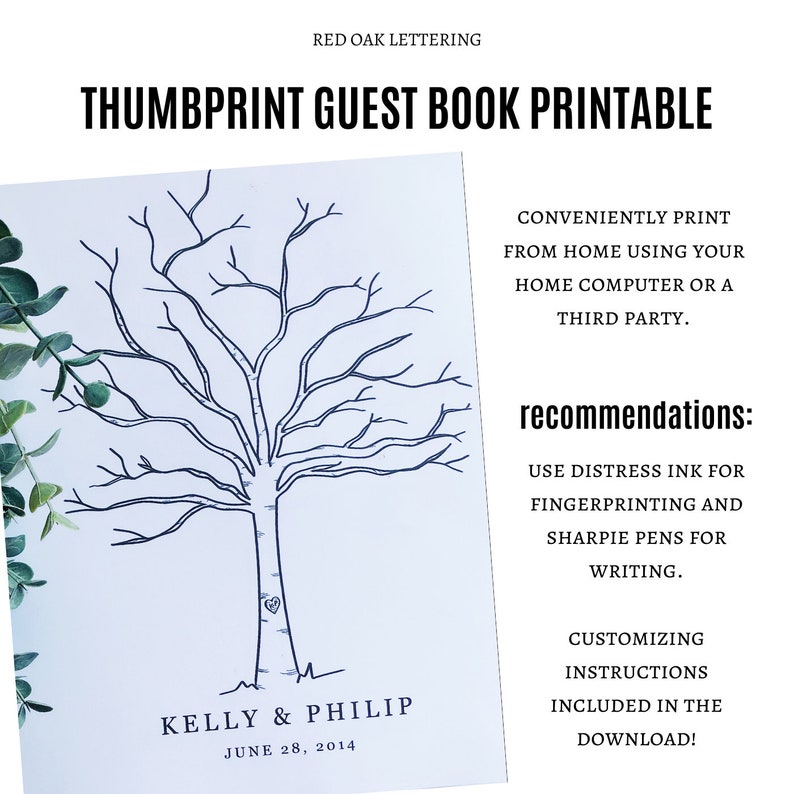Thumbprint Guest Book Printable Thumbprint Guestbook - Etsy