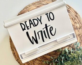 Ready to Write Pencil Dispenser Decal, Vinyl Decal, back to school, classroom decor, back to school, classroom supplies, pencil storage