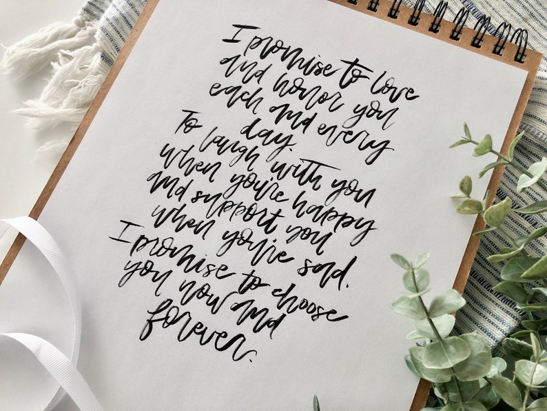 Turning ones vows into prints and displaying them have been a recent trend that I, for one, absolutely love. It allows the words to become an active part in your new life together and not just another item from your ceremony that gets packed away in a box for 20 years. | www.lifeonredoak.com