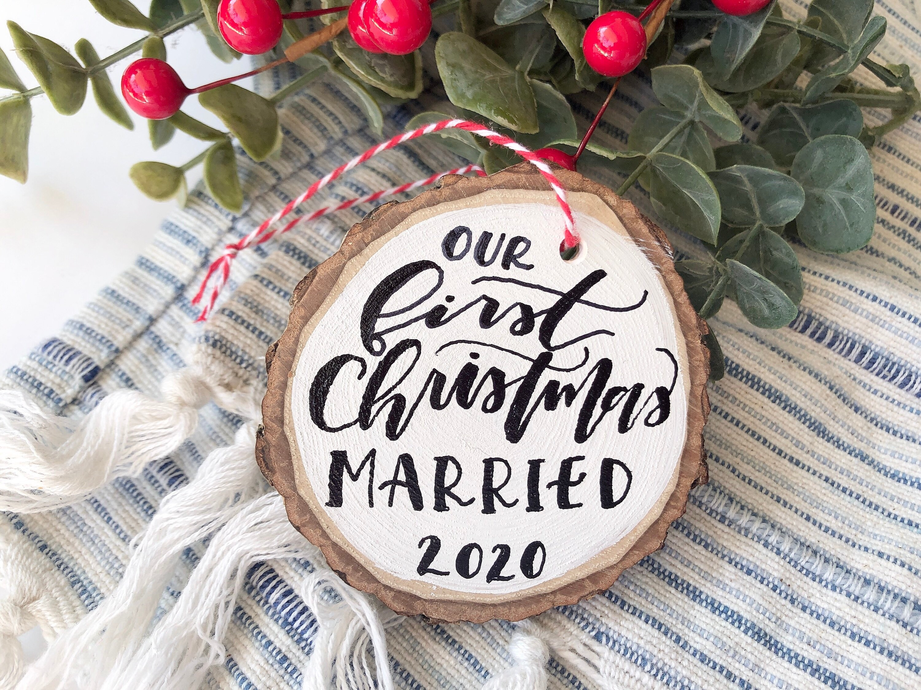 Personalized Christmas Wooden Ornament | Christmas Ornament | Calligr…