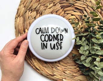 Calm Down Corner In Use Tap Light, Tap Light for Classroom, classroom decor, vinyl decal, back to school, classroom supplies