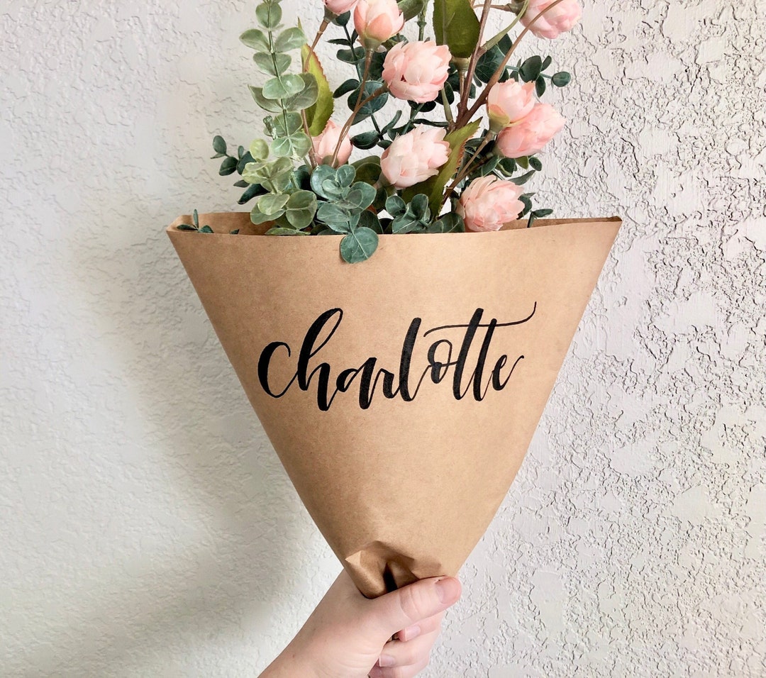 Personalized Bouquet Paper Sleeve 12x12 Bouquet Sleeve Etsy