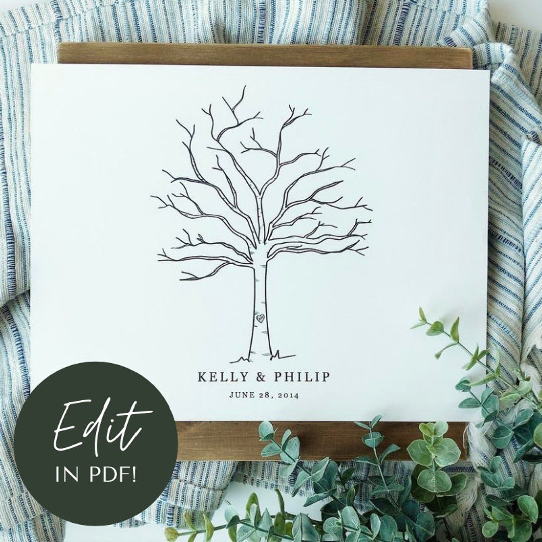 Thumbprint Guest Book, Printable, Thumbprint Guestbook, Wedding Guest ...