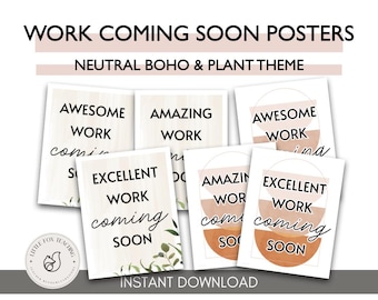 Boho Plant Classroom Posters, Neutral Decor (Digital Download)