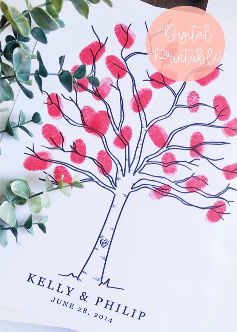 Thumbprint Guest Book Printable Thumbprint Guestbook - Etsy