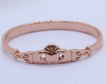 Rose Gold Celtic Petite Dainty Claddagh Ring Band 925 Sterling Silver Thumb Ring