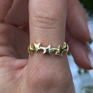Anillo de plata de ley con forma de estrella, 7 mm, joyería celestial