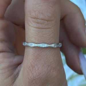 Art Deco Marquise Wedding Band: 3mm Simulated Diamond, Yellow Gold Sterling Silver