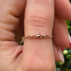 Celtic Petite Dainty Claddagh Ring Band 925 Sterling Silver Thumb Ring