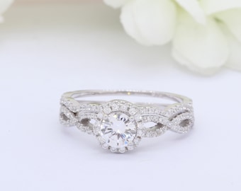 Valentines, Infinity Petite Dainty Fashion Infinity Ring Round Simulated Diamond Black CZ Rose Gold Solid 925 Sterling Silver