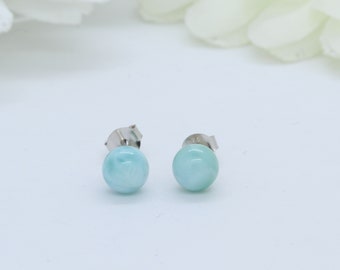 Larimar Semi Precious Stone Earring Larimar Earrings Teardrop Earring Larimar ETSY Boho Earrings 925 Sterling Solid Silver Earring