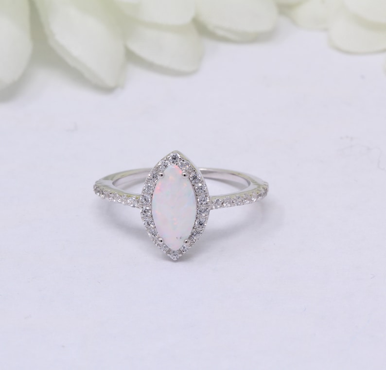 Mia Diamonds 925 Sterling Silver Solid Simulated Opal Ring