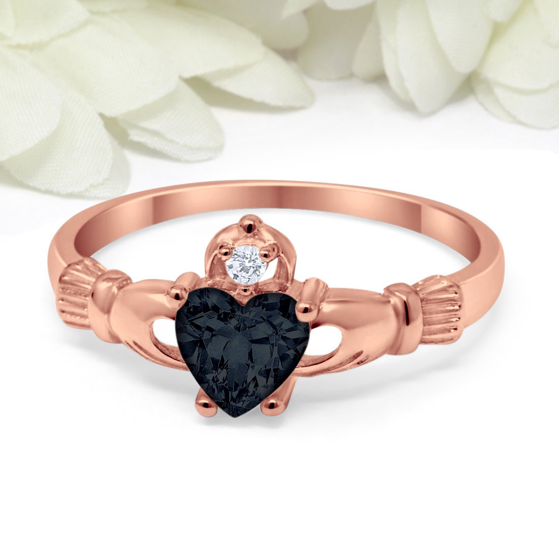 Rose gold claddagh engagement ring sale