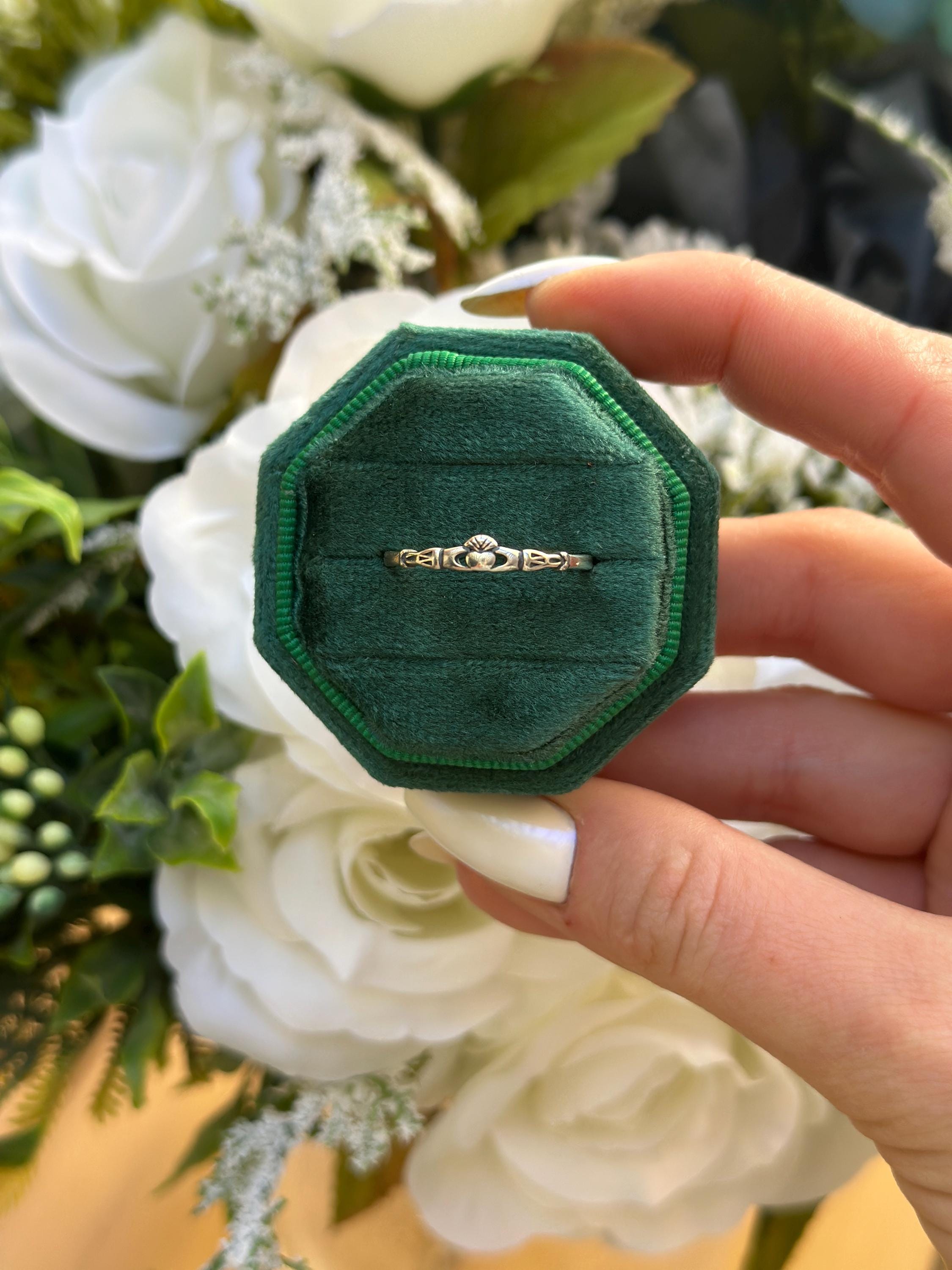 Celtic Petite Dainty Claddagh Ring Band 925 Sterling Silver Thumb Ring -  Etsy Israel, image size:2250x3000