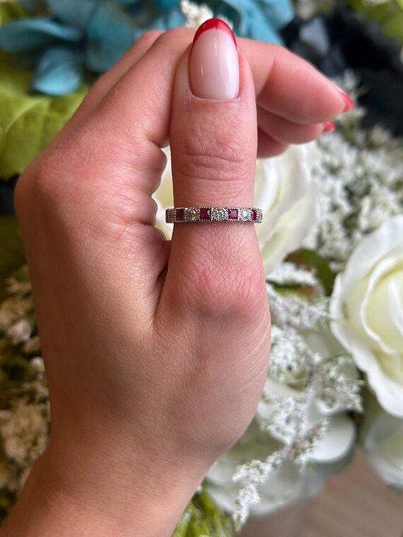 Bague Ancienne En Argent Massif 925 - Alliance Jonc Cubique Créateur - Taille 56 - Occasion