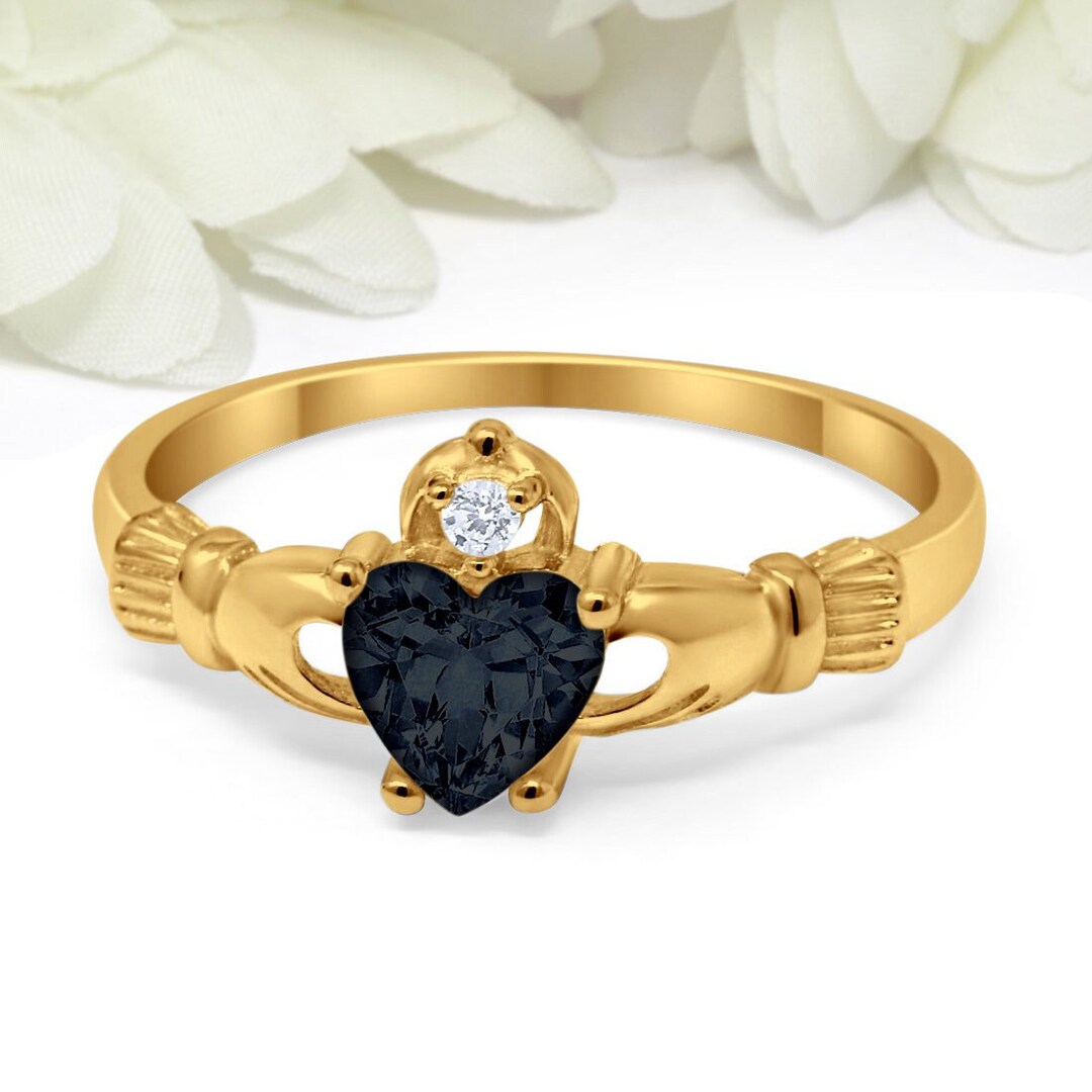 Bague Claddagh Argent 925 - Symbole Amour Loyauté Amitié - Cœur Plaqué Or Jaune/rose - Avec Ou Sans Nœud Celtique - Boîte Cadeau - 10