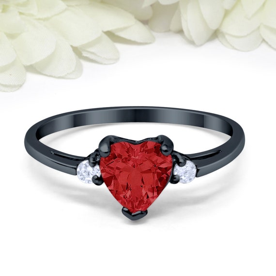 Mia Diamonds 925 Sterling Silver Solid Garnet Ring
