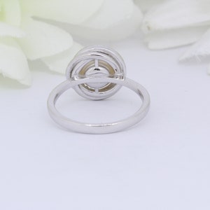 Freshwater Pearl Swirl Wedding Engagement Ring Bridal Round Simulated Diamond Solid Solid 925 Sterling Silver image 3